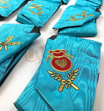Masonic Blue Lodge Officers Collars Set Of 9 Collars AASR